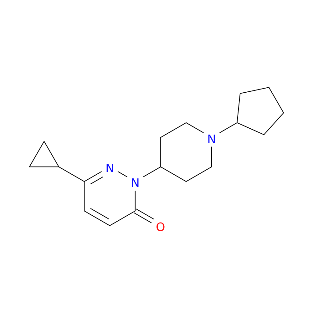 2-(1-cyclopentylpiperidin-4-yl)-6-cyclopropyl-2,3-dihydropyridazin-3-one