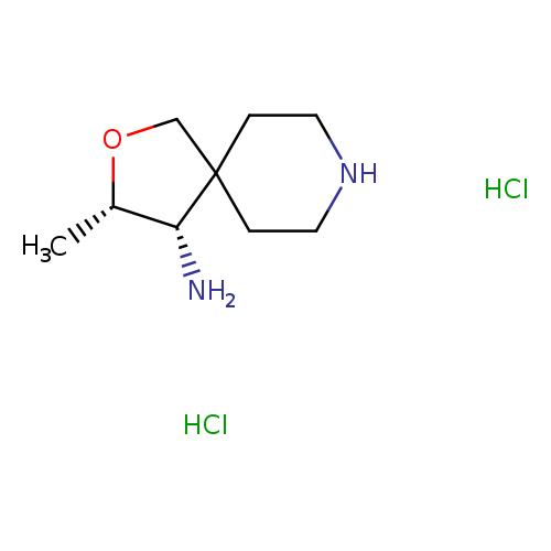 2-Oxa-8-azaspiro[4.5]decan-4-amine, 3-methyl-, hydrochloride (1:2), (3S,4S)-