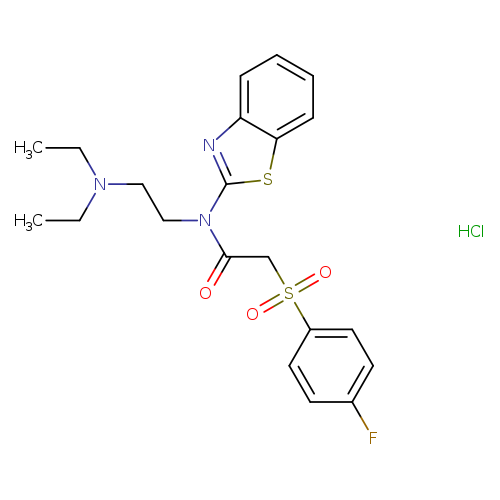 N-(1,3-benzothiazol-2-yl)-N-[2-(diethylamino)ethyl]-2-(4-fluorobenzenesulfonyl)acetamide hydrochloride