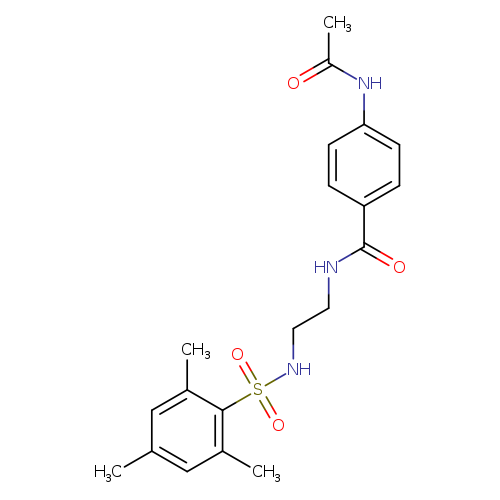 4-acetamido-N-[2-(2,4,6-trimethylbenzenesulfonamido)ethyl]benzamide