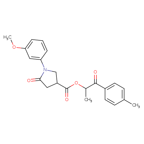 1-methyl-2-(4-methylphenyl)-2-oxoethyl 1-(3-methoxyphenyl)-5-oxo-3-pyrrolidinecarboxylate