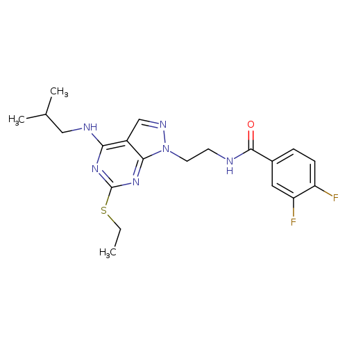 N-{2-[6-(ethylsulfanyl)-4-[(2-methylpropyl)amino]-1H-pyrazolo[3,4-d]pyrimidin-1-yl]ethyl}-3,4-difluorobenzamide