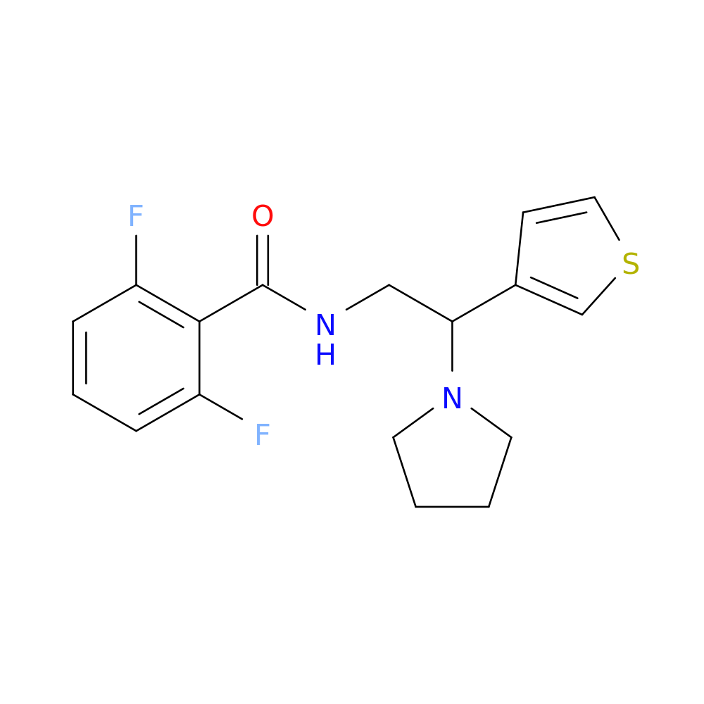 2,6-difluoro-N-[2-(pyrrolidin-1-yl)-2-(thiophen-3-yl)ethyl]benzamide