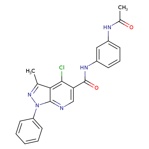 4-chloro-N-(3-acetamidophenyl)-3-methyl-1-phenyl-1H-pyrazolo[3,4-b]pyridine-5-carboxamide