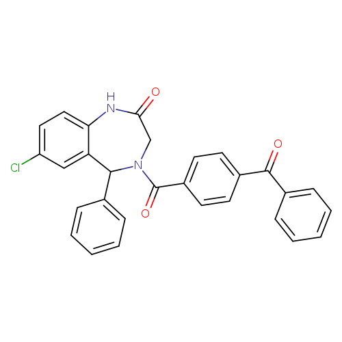 4-(4-benzoylbenzoyl)-7-chloro-5-phenyl-2,3,4,5-tetrahydro-1H-1,4-benzodiazepin-2-one