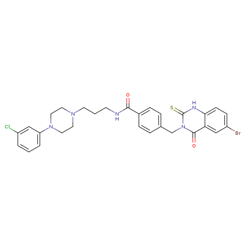 4-[(6-bromo-4-oxo-2-sulfanylidene-1,2,3,4-tetrahydroquinazolin-3-yl)methyl]-N-{3-[4-(3-chlorophenyl)piperazin-1-yl]propyl}benzamide