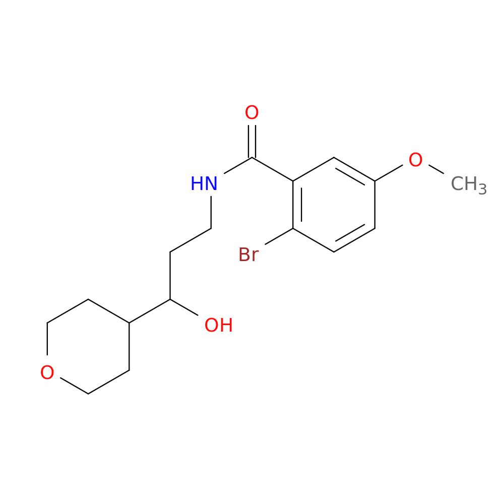 2-bromo-N-[3-hydroxy-3-(oxan-4-yl)propyl]-5-methoxybenzamide