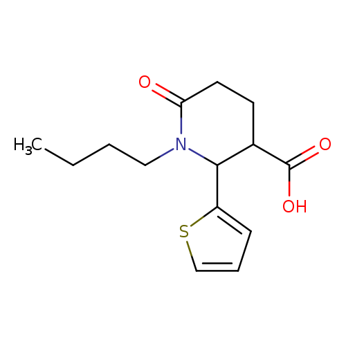 1-butyl-6-oxo-2-(thiophen-2-yl)piperidine-3-carboxylic acid