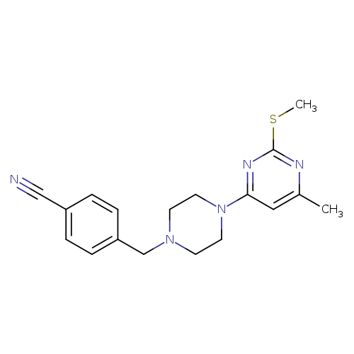 4-({4-[6-methyl-2-(methylsulfanyl)pyrimidin-4-yl]piperazin-1-yl}methyl)benzonitrile