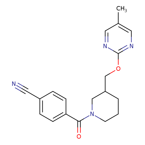 4-(3-{[(5-methylpyrimidin-2-yl)oxy]methyl}piperidine-1-carbonyl)benzonitrile