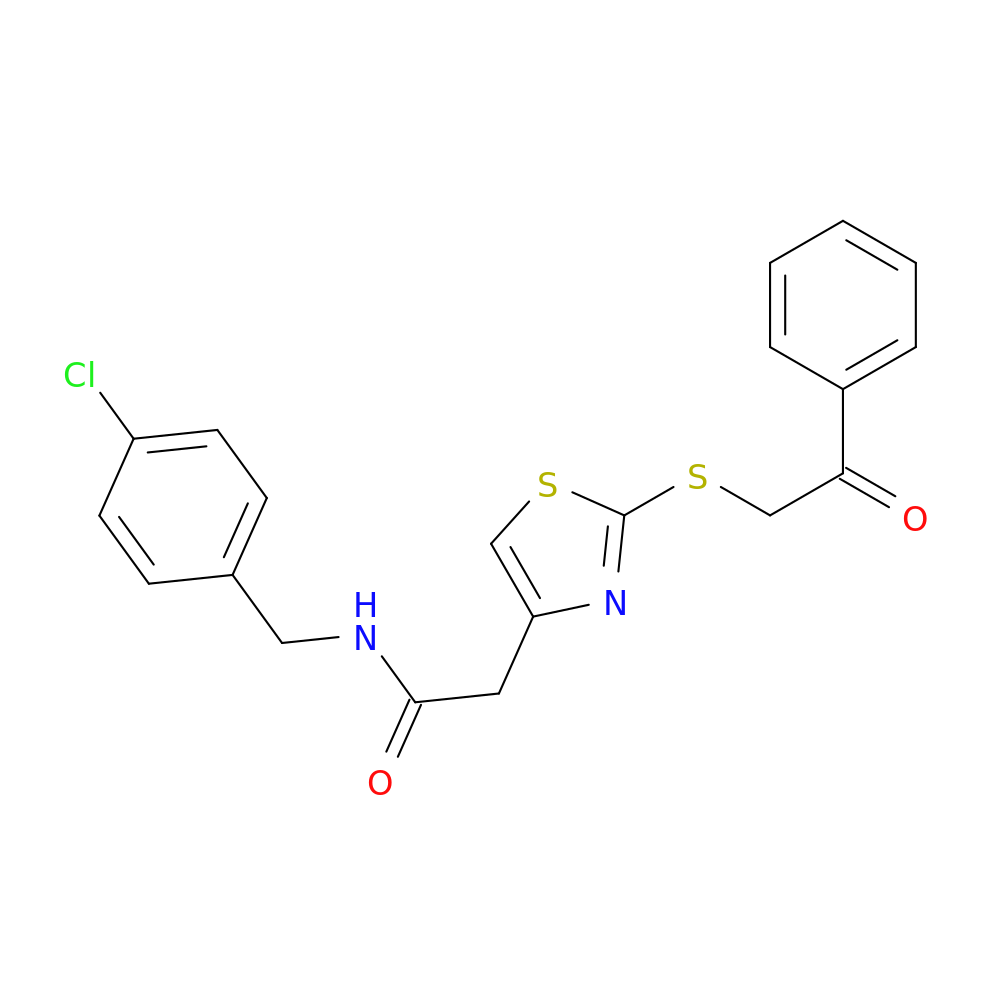 N-[(4-chlorophenyl)methyl]-2-{2-[(2-oxo-2-phenylethyl)sulfanyl]-1,3-thiazol-4-yl}acetamide