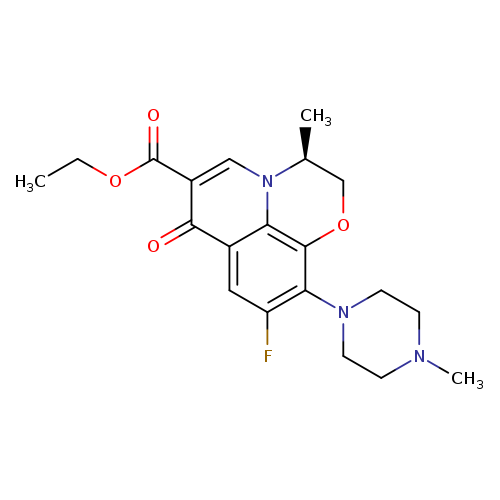 7H-Pyrido[1,2,3-de]-1,4-benzoxazine-6-carboxylic acid, 9-fluoro-2,3-dihydro-3-methyl-10-(4-methyl-1-piperazinyl)-7-oxo-, ethyl ester, (3S)-