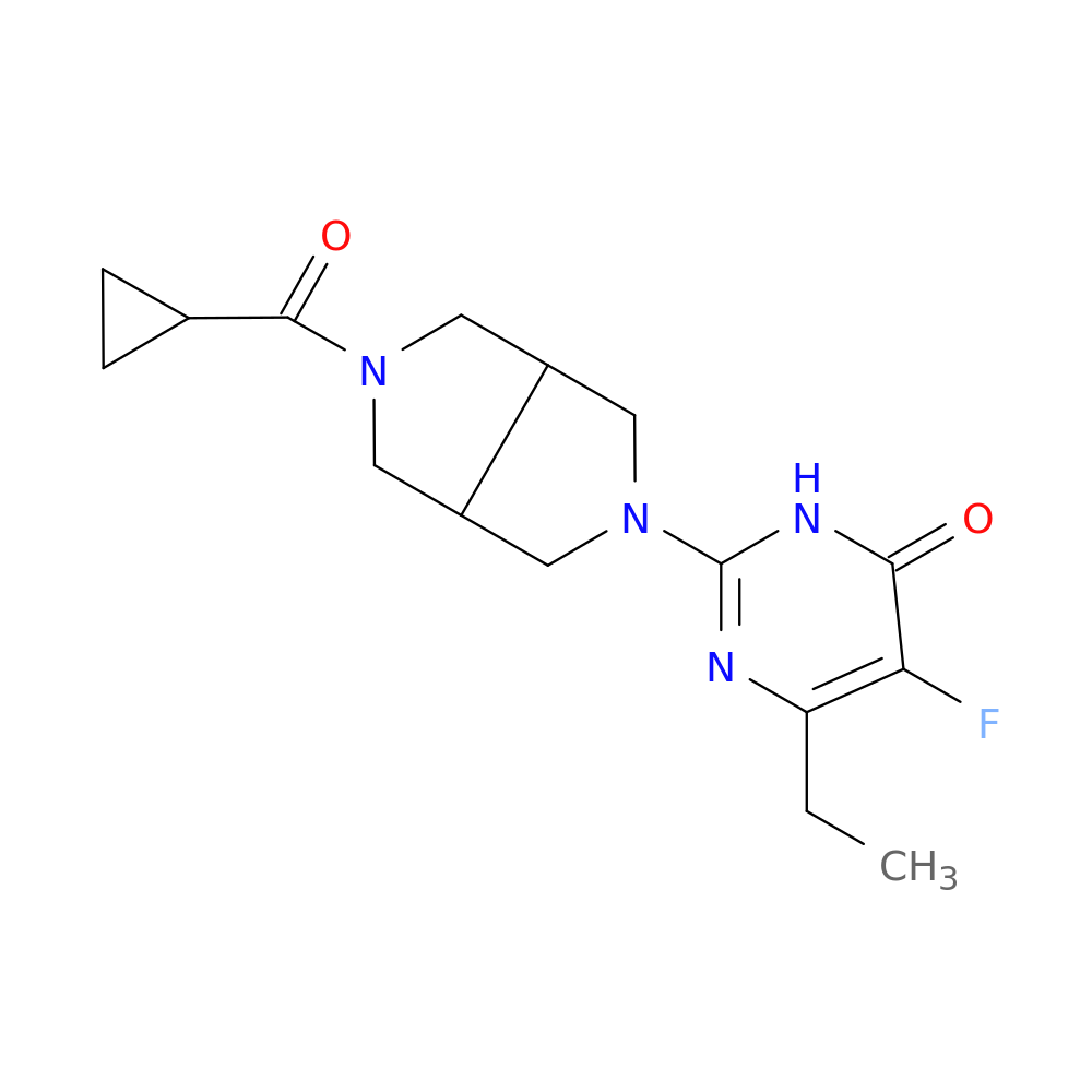 2-{5-cyclopropanecarbonyl-octahydropyrrolo[3,4-c]pyrrol-2-yl}-6-ethyl-5-fluoro-3,4-dihydropyrimidin-4-one