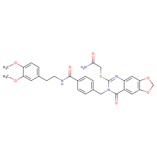 4-({6-[(carbamoylmethyl)sulfanyl]-8-oxo-2H,7H,8H-[1,3]dioxolo[4,5-g]quinazolin-7-yl}methyl)-N-[2-(3,4-dimethoxyphenyl)ethyl]benzamide