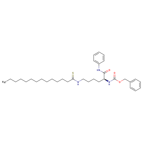 Phenylmethyl N-[(1S)-1-[(phenylamino)carbonyl]-5-[(1-thioxotetradecyl)amino]pentyl]carbamate