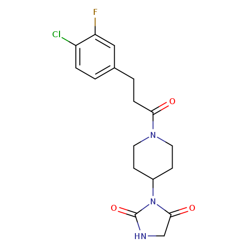 3-{1-[3-(4-chloro-3-fluorophenyl)propanoyl]piperidin-4-yl}imidazolidine-2,4-dione