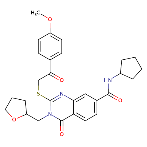 N-cyclopentyl-2-{[2-(4-methoxyphenyl)-2-oxoethyl]sulfanyl}-4-oxo-3-[(oxolan-2-yl)methyl]-3,4-dihydroquinazoline-7-carboxamide