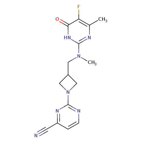 2-(3-{[(5-fluoro-4-methyl-6-oxo-1,6-dihydropyrimidin-2-yl)(methyl)amino]methyl}azetidin-1-yl)pyrimidine-4-carbonitrile