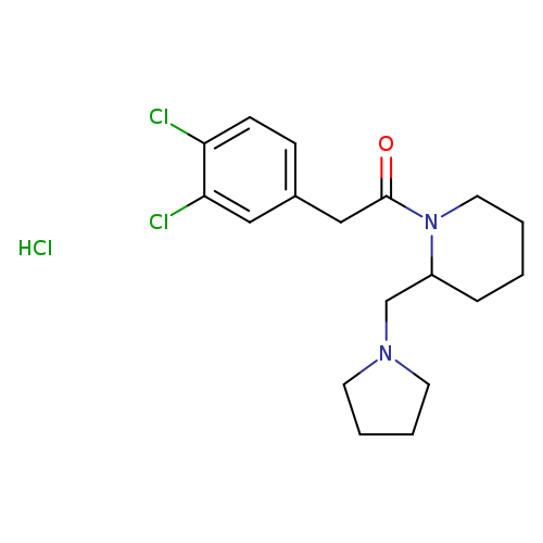2-(3，4-Dichlorophenyl)-1-(2-(pyrrolidin-1-ylmethyl)piperidin-1-yl)ethanone hydrochloride
