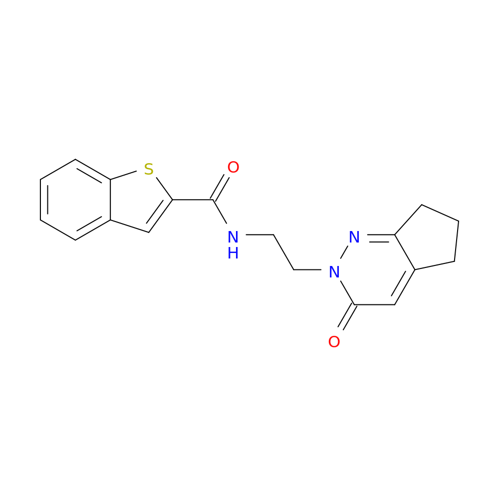 N-(2-{3-oxo-2H,3H,5H,6H,7H-cyclopenta[c]pyridazin-2-yl}ethyl)-1-benzothiophene-2-carboxamide