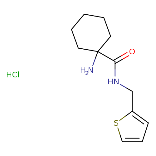 1-amino-N-(thiophen-2-ylmethyl)cyclohexane-1-carboxamide hydrochloride