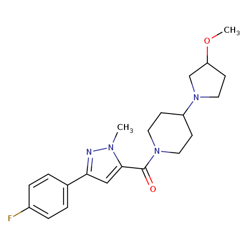 1-[3-(4-fluorophenyl)-1-methyl-1H-pyrazole-5-carbonyl]-4-(3-methoxypyrrolidin-1-yl)piperidine