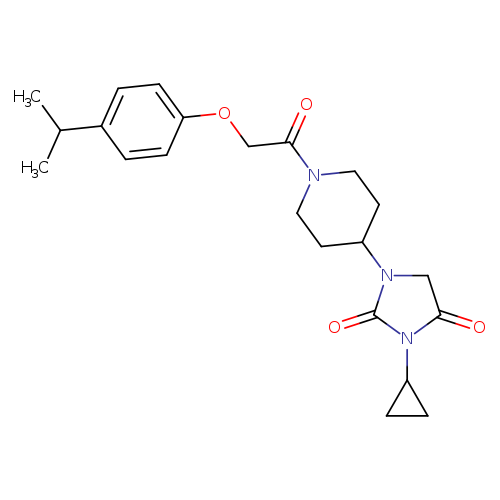 3-cyclopropyl-1-(1-{2-[4-(propan-2-yl)phenoxy]acetyl}piperidin-4-yl)imidazolidine-2,4-dione