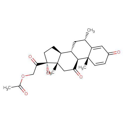 Pregna-1,4-diene-3,11,20-trione, 21-(acetyloxy)-17-hydroxy-6-methyl-, (6α)-