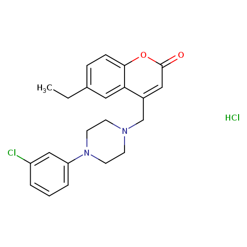 4-{[4-(3-chlorophenyl)piperazin-1-yl]methyl}-6-ethyl-2H-chromen-2-one hydrochloride