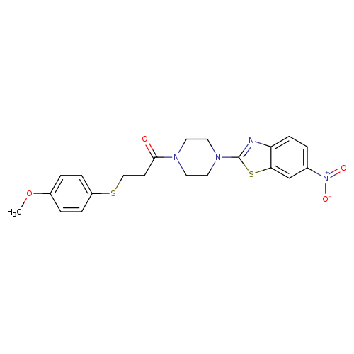 3-[(4-methoxyphenyl)sulfanyl]-1-[4-(6-nitro-1,3-benzothiazol-2-yl)piperazin-1-yl]propan-1-one