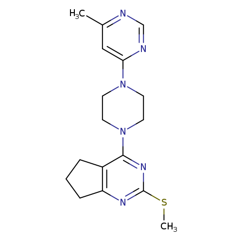 4-methyl-6-{4-[2-(methylsulfanyl)-5H,6H,7H-cyclopenta[d]pyrimidin-4-yl]piperazin-1-yl}pyrimidine