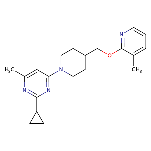 2-cyclopropyl-4-methyl-6-(4-{[(3-methylpyridin-2-yl)oxy]methyl}piperidin-1-yl)pyrimidine