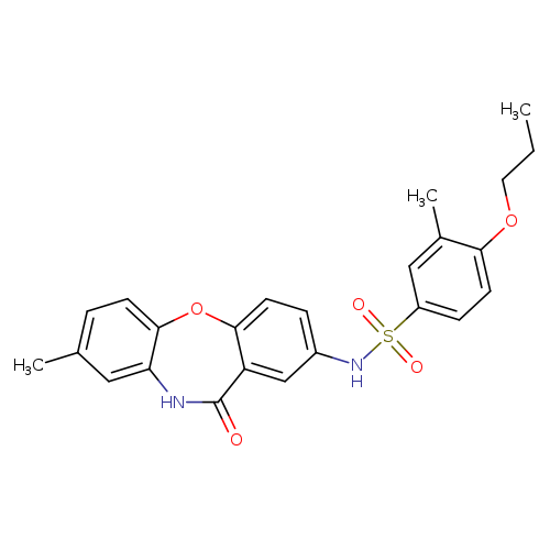 3-methyl-N-{6-methyl-10-oxo-2-oxa-9-azatricyclo[9.4.0.0^{3,8}]pentadeca-1(11),3(8),4,6,12,14-hexaen-13-yl}-4-propoxybenzene-1-sulfonamide