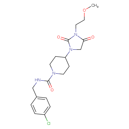 N-[(4-chlorophenyl)methyl]-4-[3-(2-methoxyethyl)-2,4-dioxoimidazolidin-1-yl]piperidine-1-carboxamide
