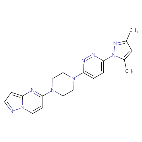 3-(3,5-dimethyl-1H-pyrazol-1-yl)-6-(4-{pyrazolo[1,5-a]pyrimidin-5-yl}piperazin-1-yl)pyridazine