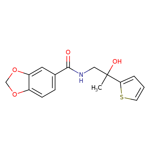 N-[2-hydroxy-2-(thiophen-2-yl)propyl]-2H-1,3-benzodioxole-5-carboxamide