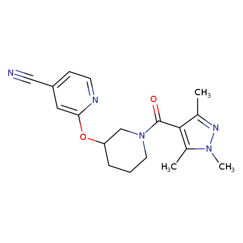 2-{[1-(1,3,5-trimethyl-1H-pyrazole-4-carbonyl)piperidin-3-yl]oxy}pyridine-4-carbonitrile