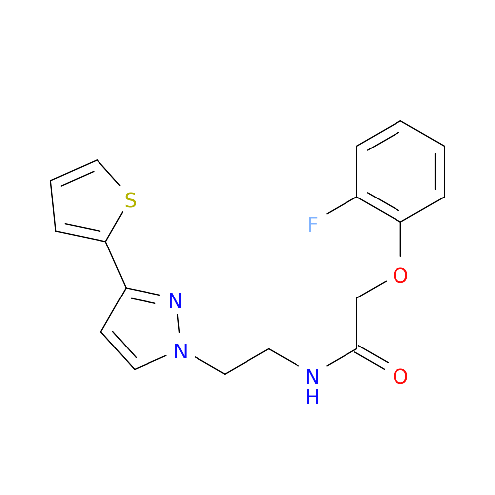 2-(2-fluorophenoxy)-N-{2-[3-(thiophen-2-yl)-1H-pyrazol-1-yl]ethyl}acetamide