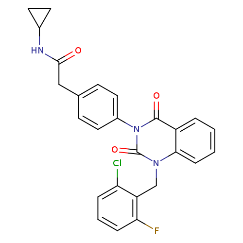2-(4-{1-[(2-chloro-6-fluorophenyl)methyl]-2,4-dioxo-1,2,3,4-tetrahydroquinazolin-3-yl}phenyl)-N-cyclopropylacetamide