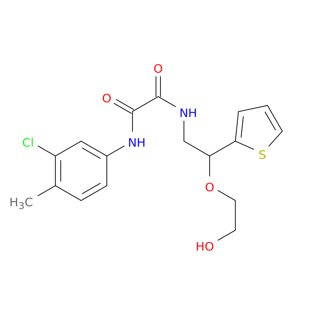 N'-(3-chloro-4-methylphenyl)-N-[2-(2-hydroxyethoxy)-2-(thiophen-2-yl)ethyl]ethanediamide