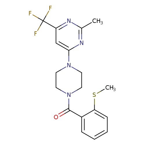 2-methyl-4-{4-[2-(methylsulfanyl)benzoyl]piperazin-1-yl}-6-(trifluoromethyl)pyrimidine