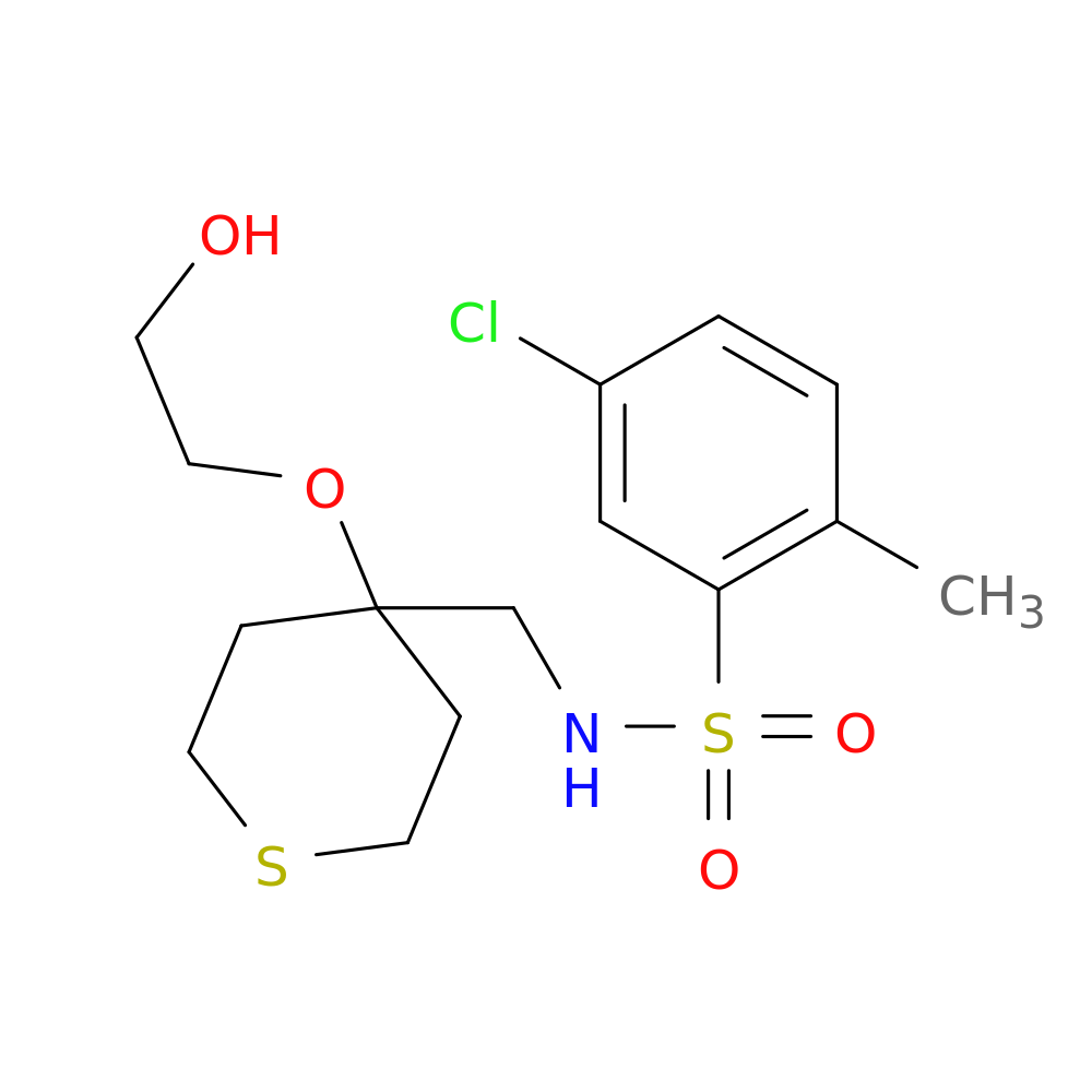 5-chloro-N-{[4-(2-hydroxyethoxy)thian-4-yl]methyl}-2-methylbenzene-1-sulfonamide