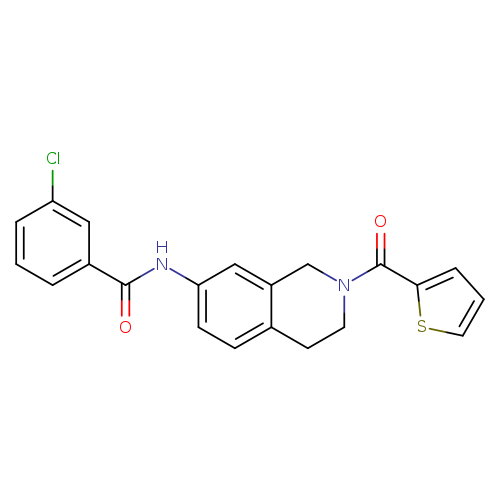 3-chloro-N-[2-(thiophene-2-carbonyl)-1,2,3,4-tetrahydroisoquinolin-7-yl]benzamide
