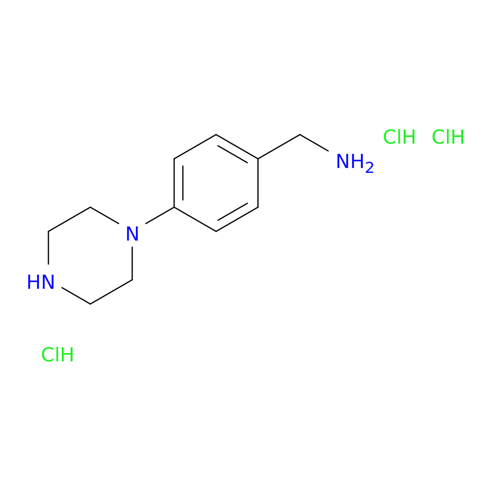 1-[4-(piperazin-1-yl)phenyl]methanamine trihydrochloride
