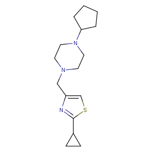 1-cyclopentyl-4-[(2-cyclopropyl-1,3-thiazol-4-yl)methyl]piperazine