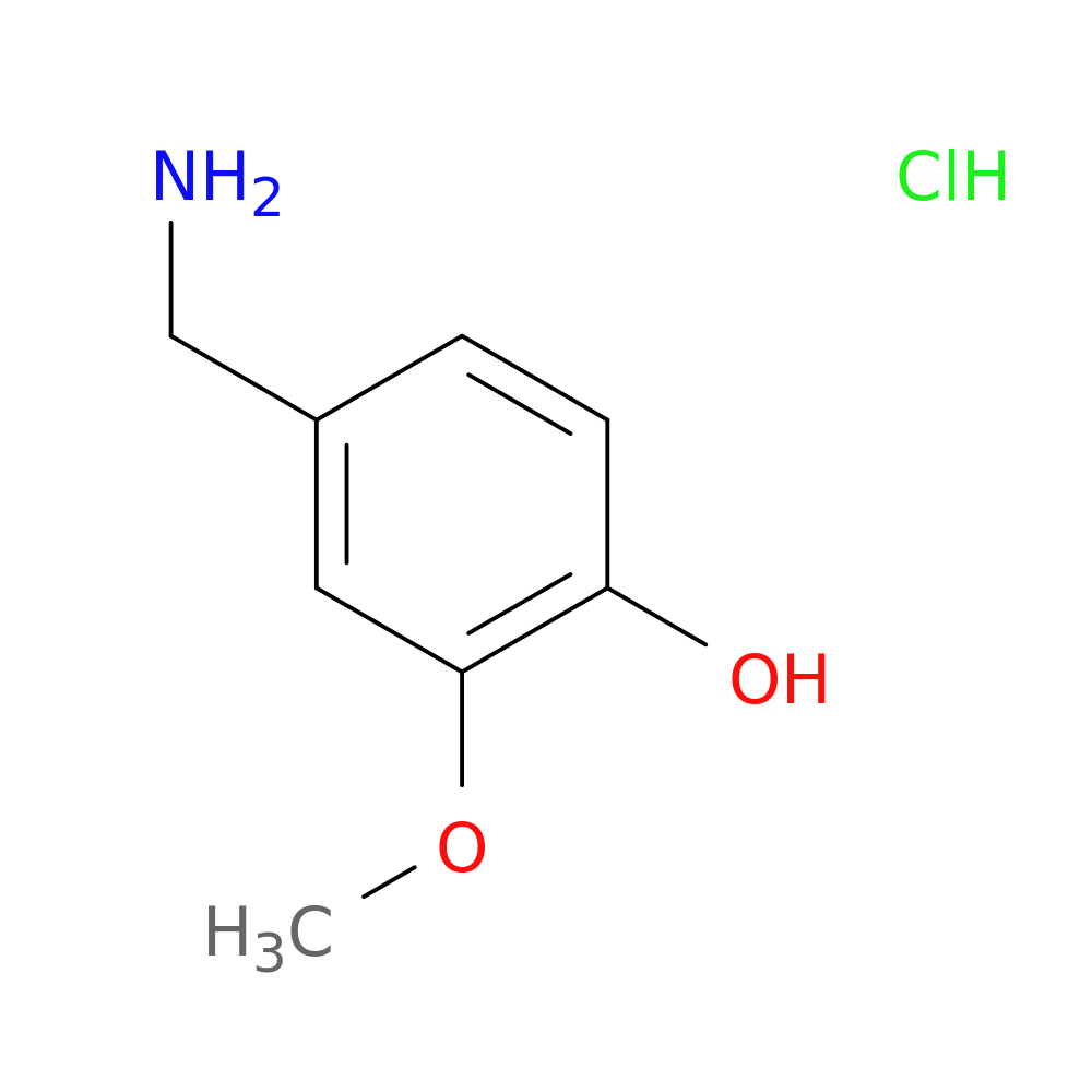 Phenol, 4-(aminomethyl)-2-methoxy-, hydrochloride (1:1)