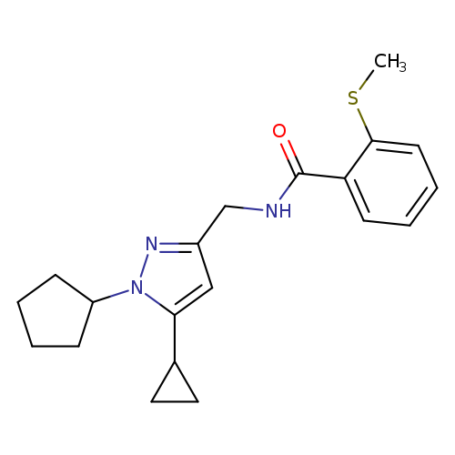N-[(1-cyclopentyl-5-cyclopropyl-1H-pyrazol-3-yl)methyl]-2-(methylsulfanyl)benzamide