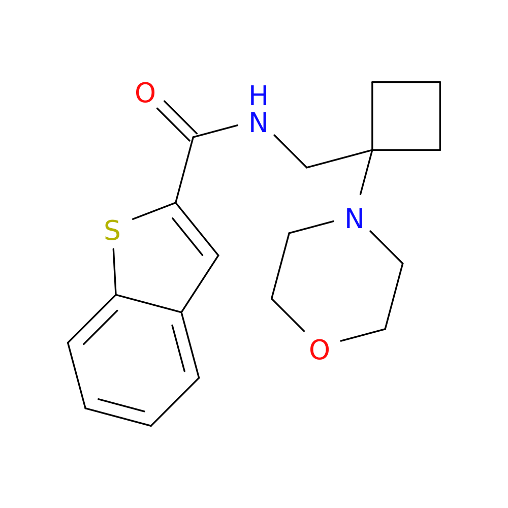 N-{[1-(morpholin-4-yl)cyclobutyl]methyl}-1-benzothiophene-2-carboxamide
