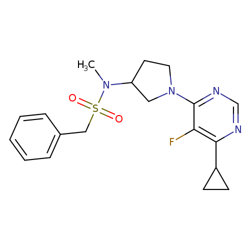 N-[1-(6-cyclopropyl-5-fluoropyrimidin-4-yl)pyrrolidin-3-yl]-N-methyl-1-phenylmethanesulfonamide
