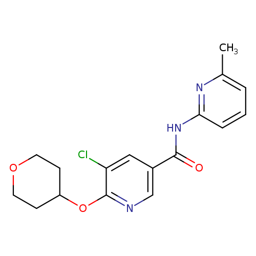 5-chloro-N-(6-methylpyridin-2-yl)-6-(oxan-4-yloxy)pyridine-3-carboxamide